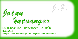 jolan hatvanger business card